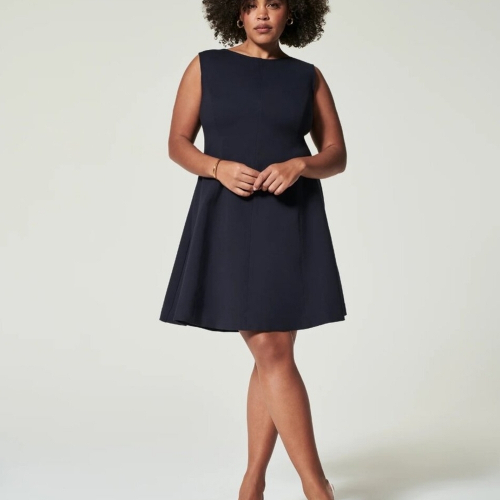 Spanx The Perfect Fit And Flare Navy Dress Sz 1X